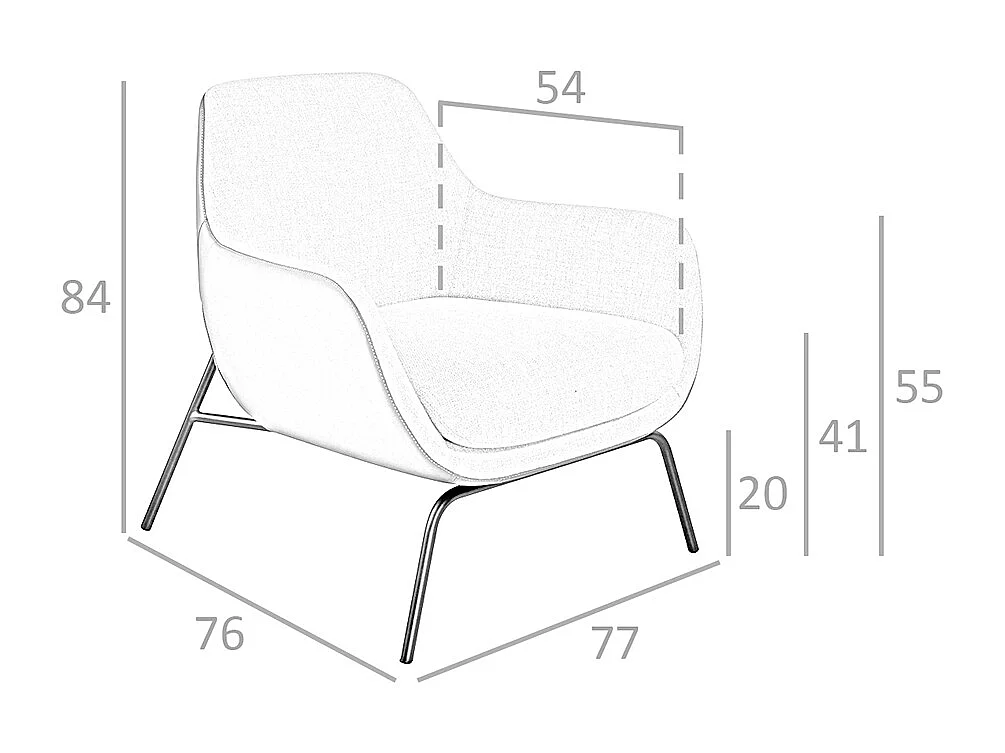 Kremowy fotel z tkaniny i brązowej ekoskóry 5099 ANGEL CERDA