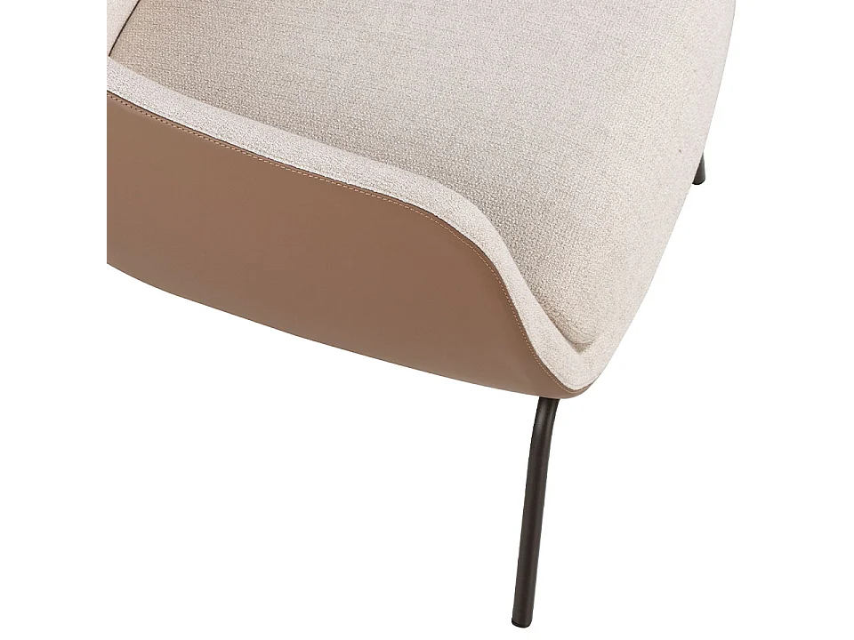 Kremowy fotel z tkaniny i brązowej ekoskóry 5099 ANGEL CERDA