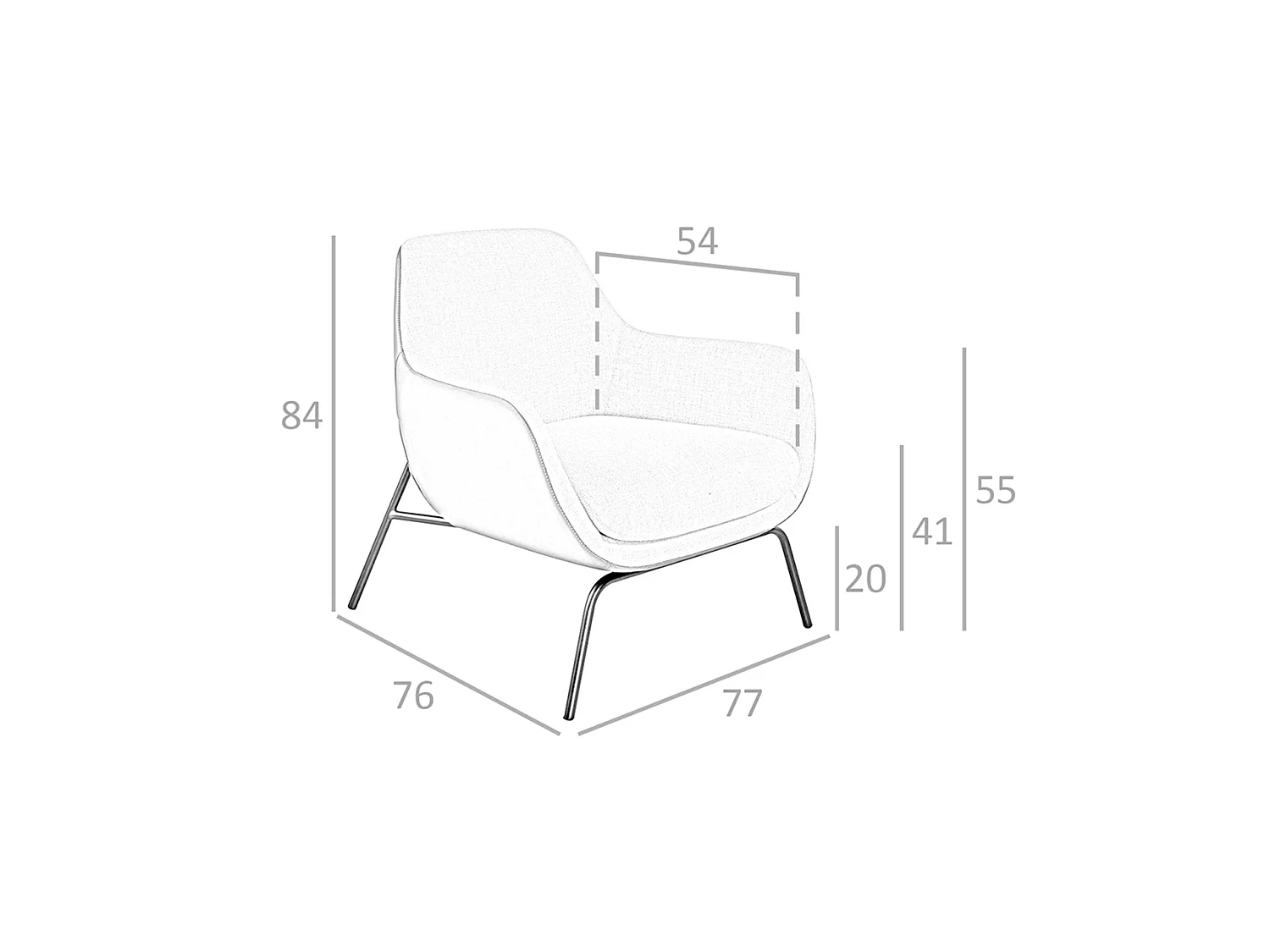 Fauteuil en tissu et croûte de cuir 5099 ANGEL CERDA