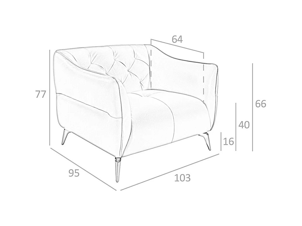 Fauteuil bekleed in bruin leer met capitonné 5098 ANGEL CERDA
