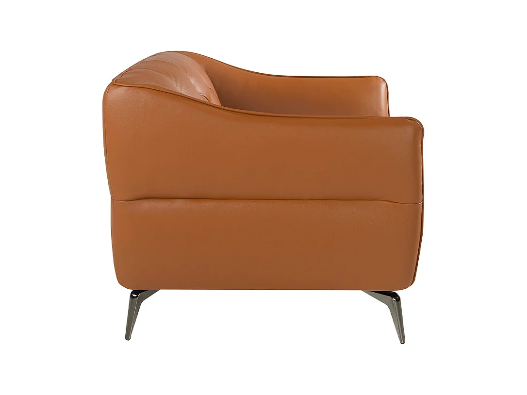 Fauteuil bekleed in bruin leer met capitonné 5098 ANGEL CERDA