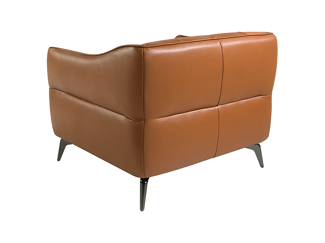 Fauteuil bekleed in bruin leer met capitonné 5098 ANGEL CERDA