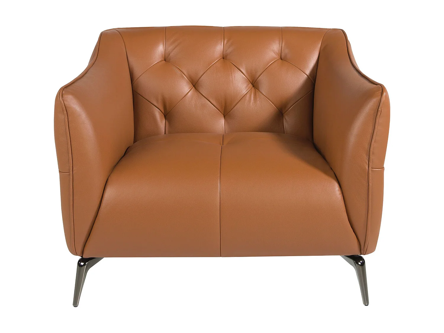 Sillón tapizado en piel marrón con capitoné  5098 ANGEL CERDA