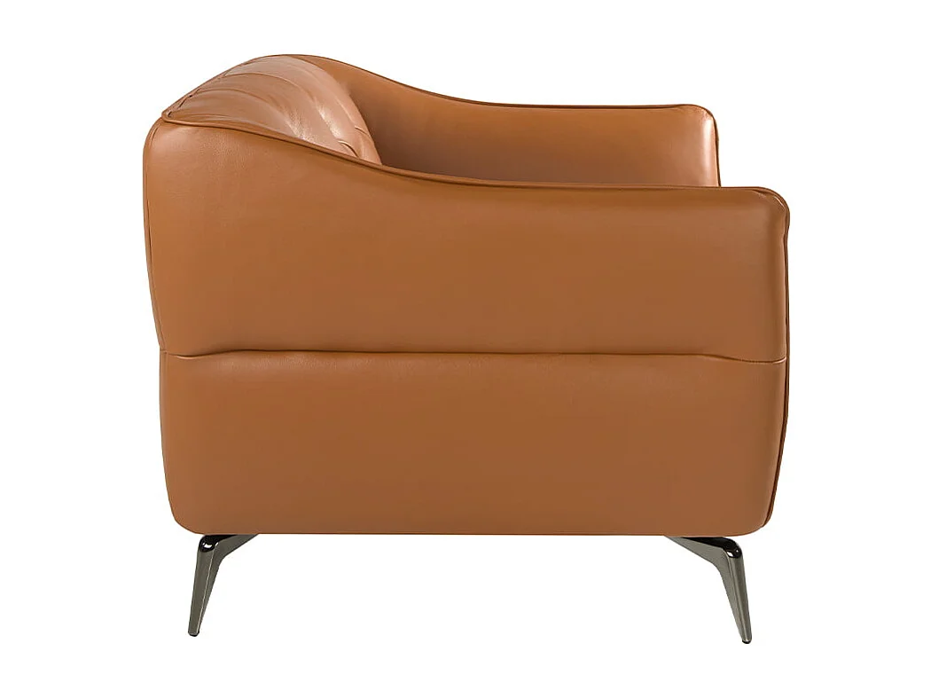 Sillón tapizado en piel marrón con capitoné  5098 ANGEL CERDA