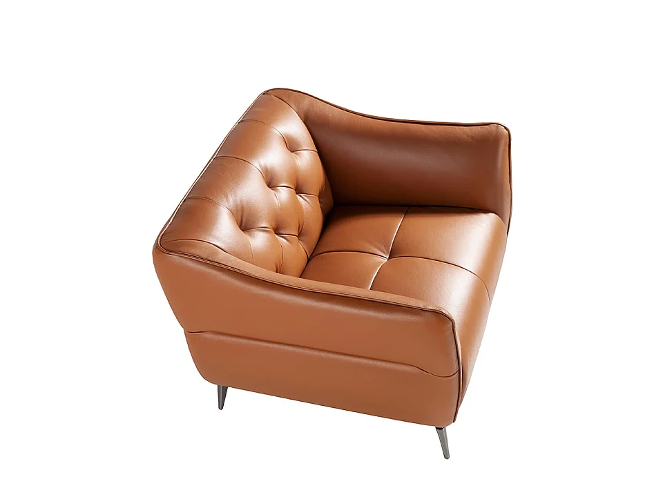 Fauteuil Chester cuir marron earth clay 5098 ANGEL CERDA