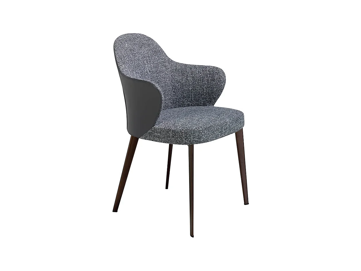 Ciemnoszare krzesło z tkaniny i ekoskóry