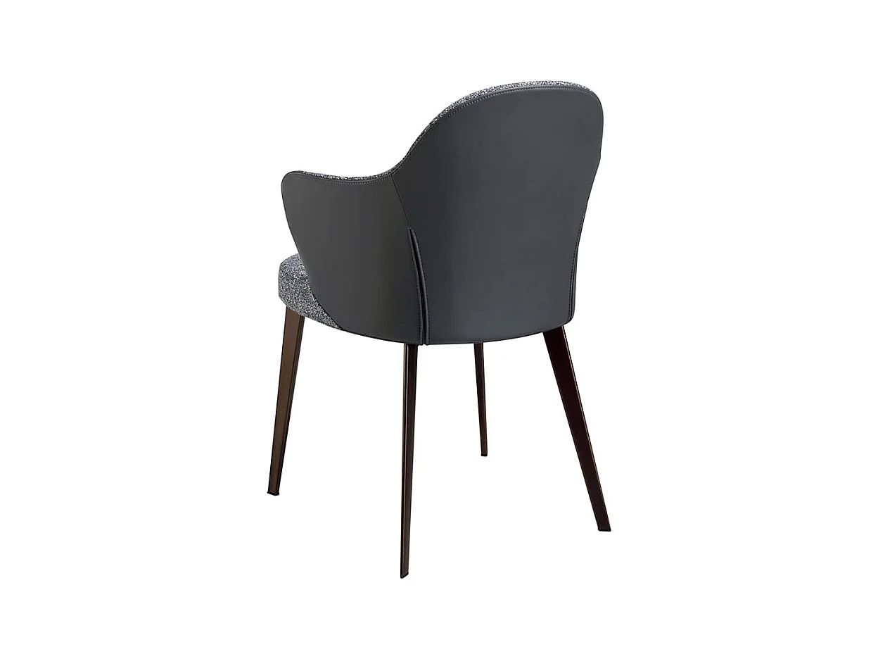 Ciemnoszare krzesło z tkaniny i ekoskóry