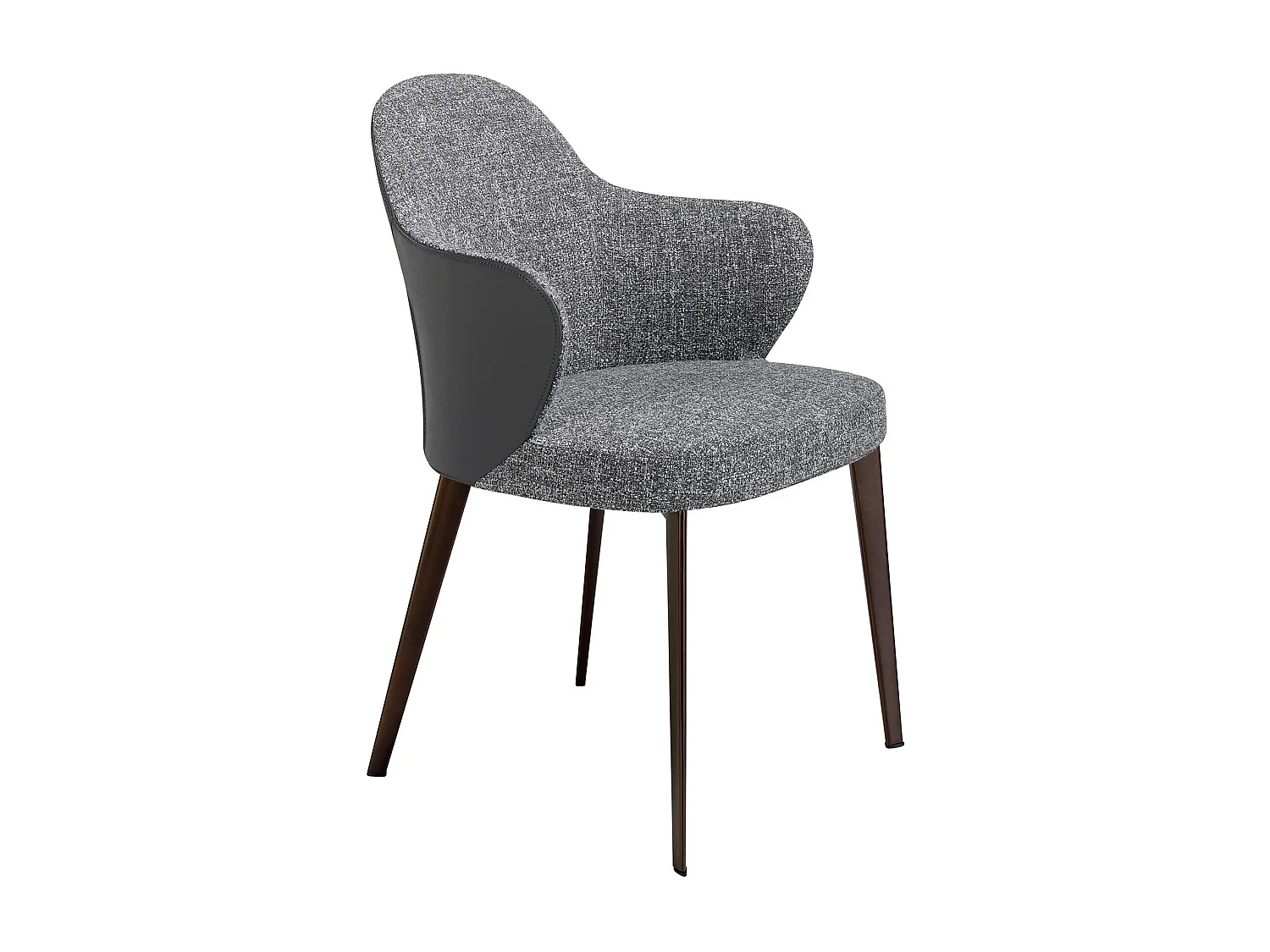 Chaise en tissu et similicuir gris foncé 4102 ANGEL CERDA