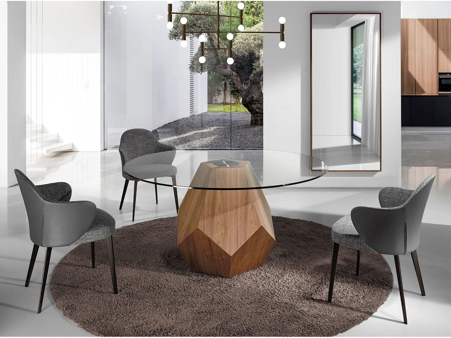 Chaise en tissu et similicuir gris foncé 4102 ANGEL CERDA