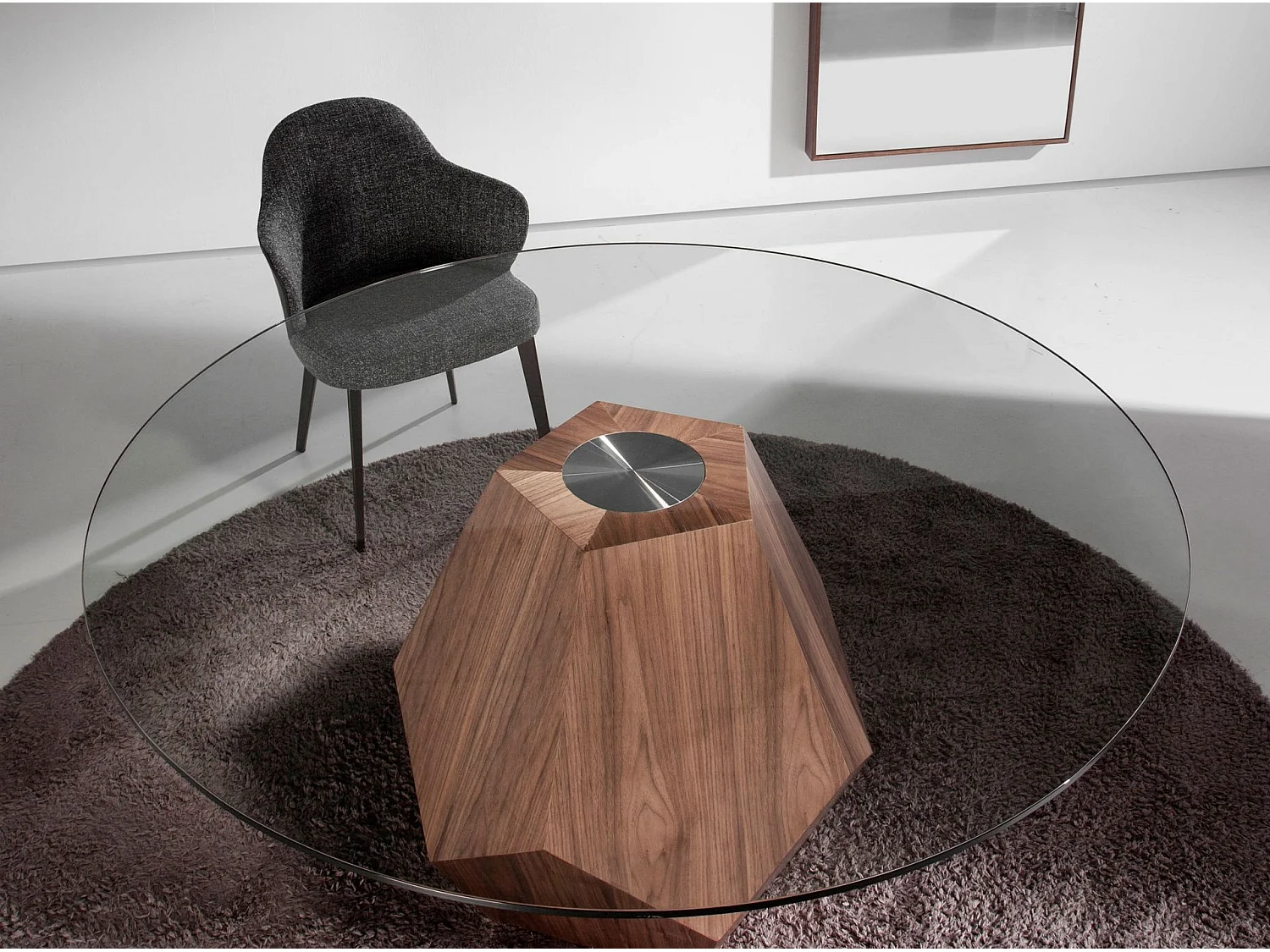 Chaise en tissu et similicuir gris foncé 4102 ANGEL CERDA