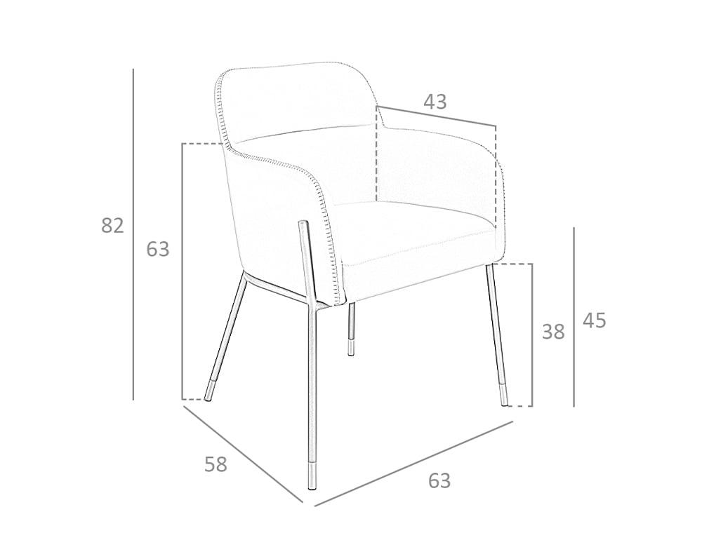 Silla Comedor Tapizada En Polipiel Y Patas Acero Negro 4106 ANGEL CERDA