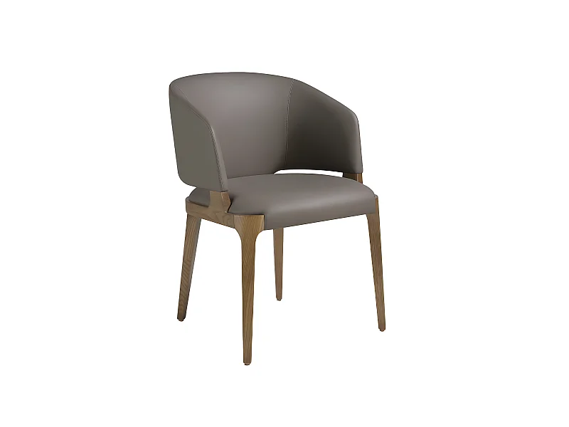 Stuhl aus Kunstleder und Walnussholz  4108 ANGEL CERDA