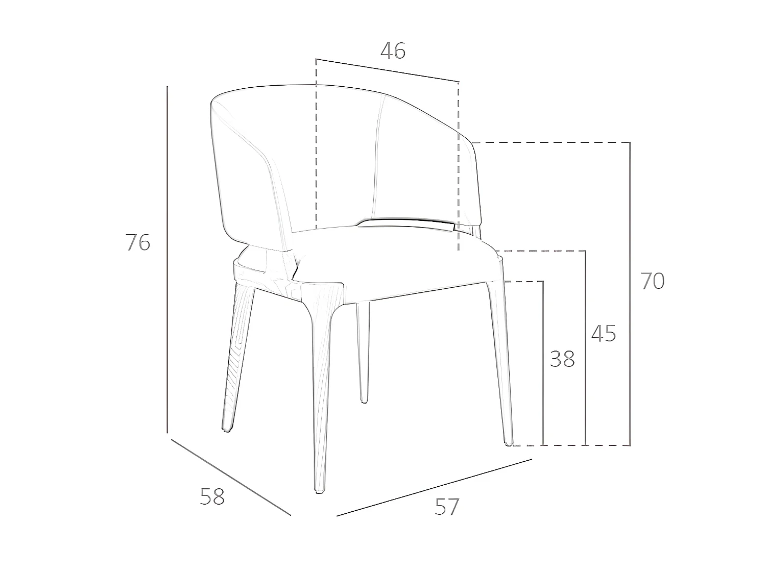 Chaise en simili cuir et bois de noyer 4108 ANGEL CERDA