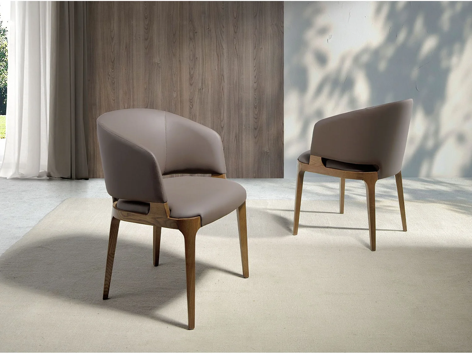 Chaise en similicuir taupe foncé 4108 ANGEL CERDA