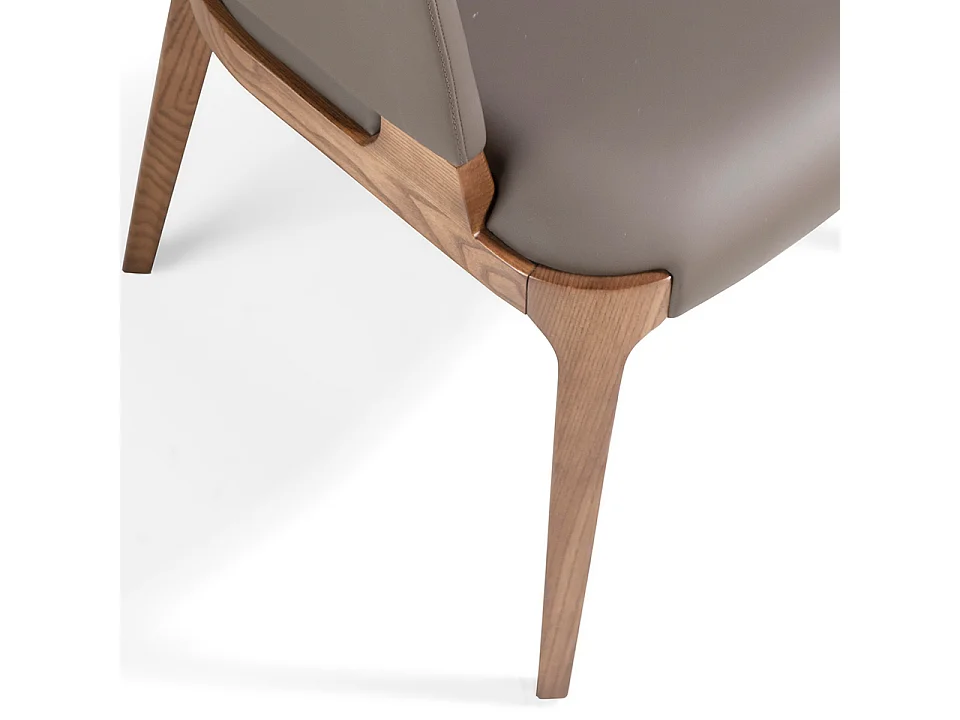 Chaise en similicuir taupe foncé 4108 ANGEL CERDA