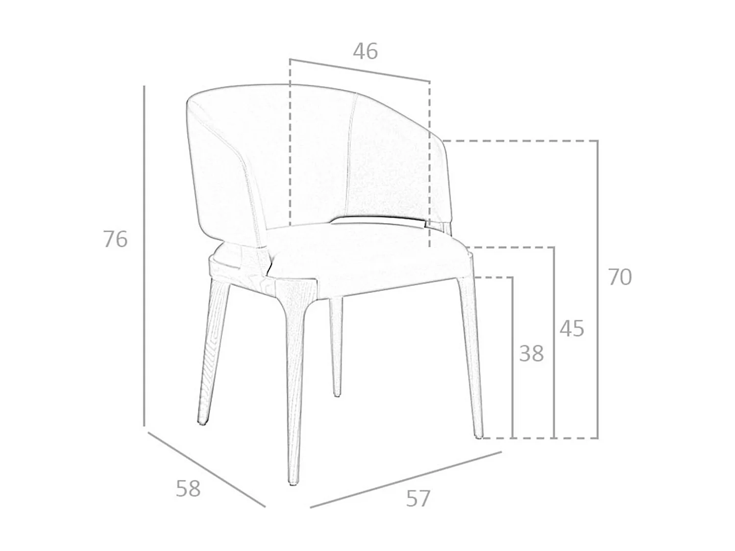 Chaise en similicuir taupe foncé 4108 ANGEL CERDA