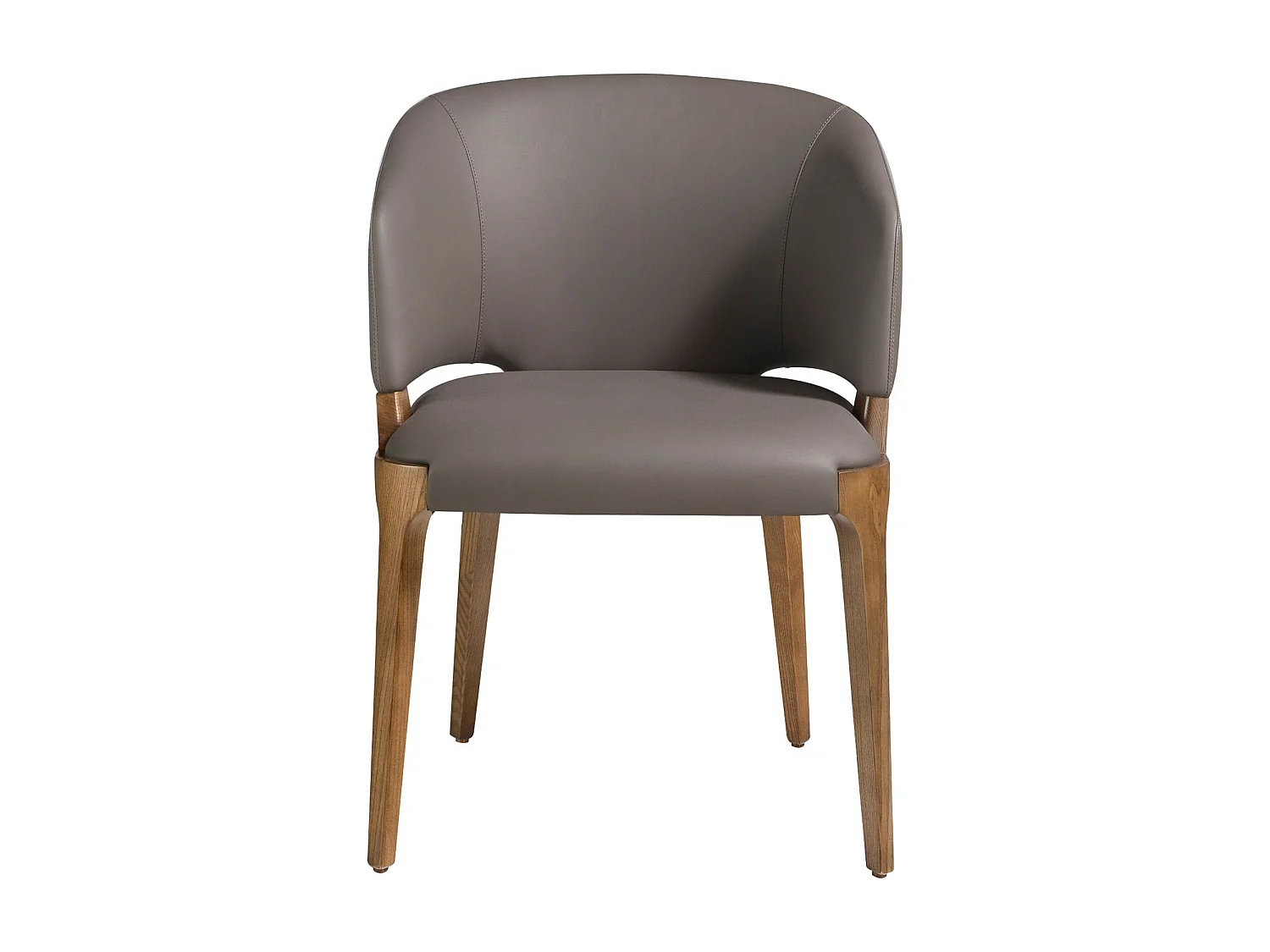 Eetkamerstoel met ecoleder en walnootkleurig essenhouten onderstel 4108 ANGEL CERDA