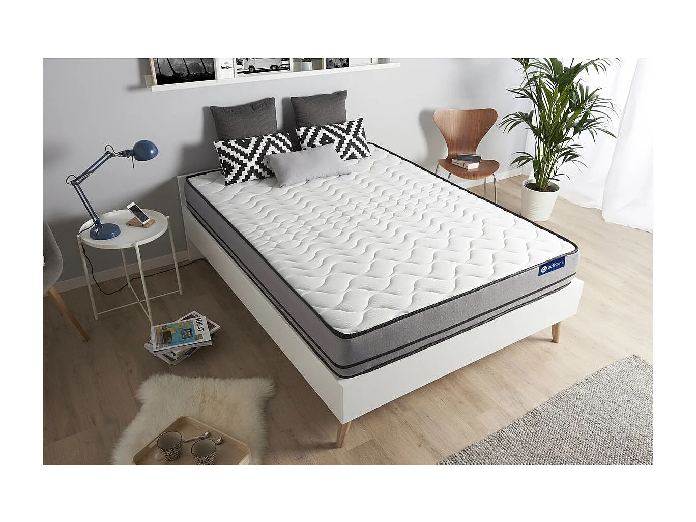 Matelas ACTIMEMO 120x200cm 2 faces à MÉMOIRE DE FORME 3zones de confort