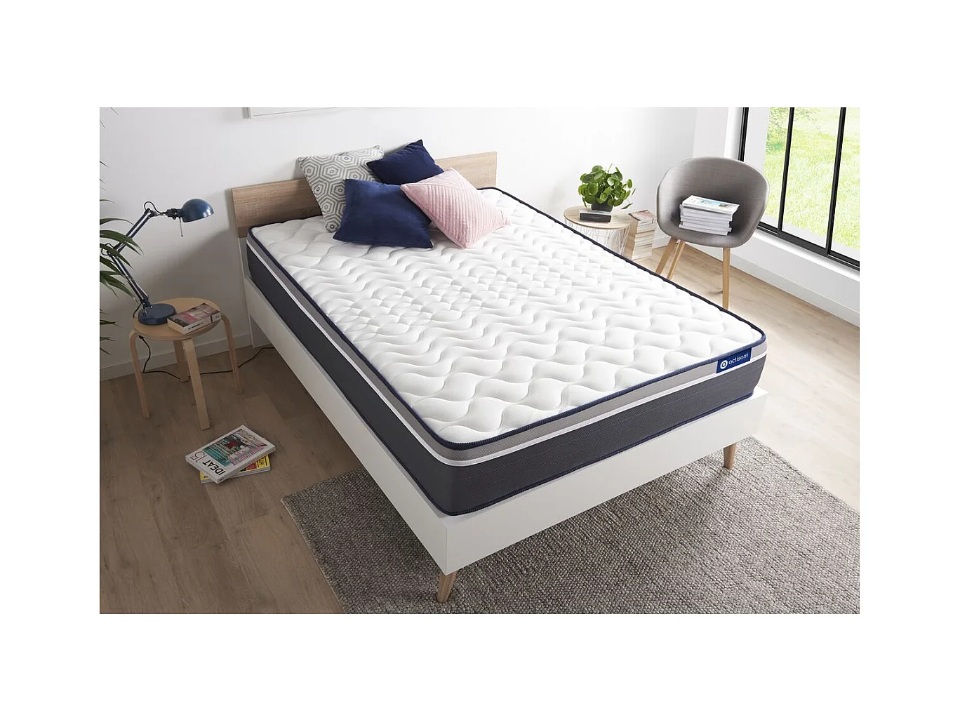 ACTISOM Matelas 80x190 Latex+Mémoire de forme Maxi épaisseur 7zones de confort