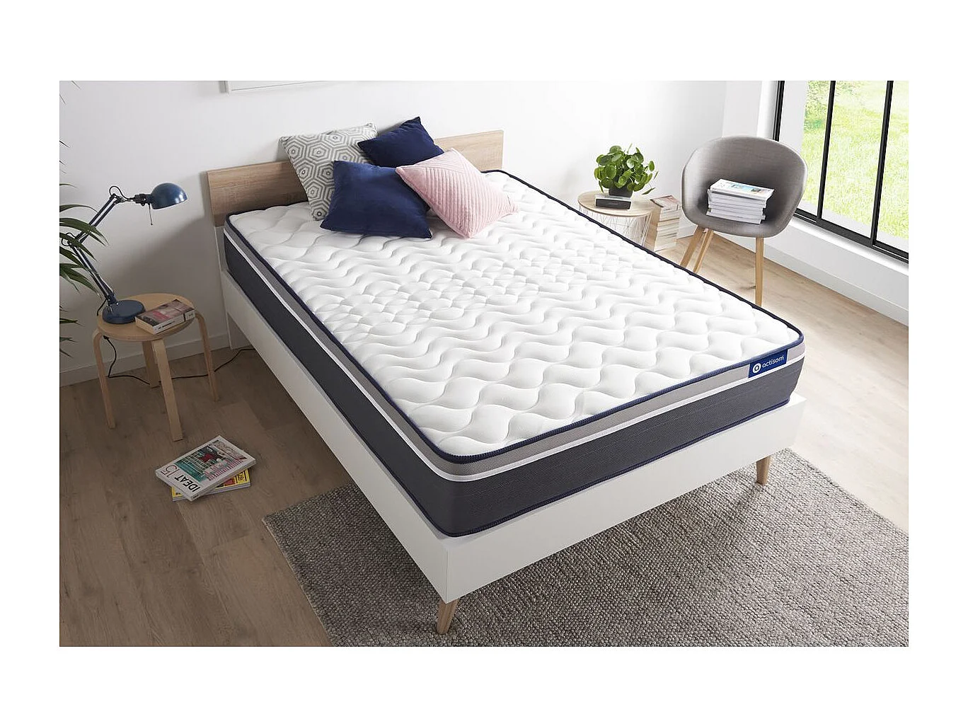 ACTISOM Matelas 80x190 Latex+Mémoire de forme Maxi épaisseur 7zones de confort