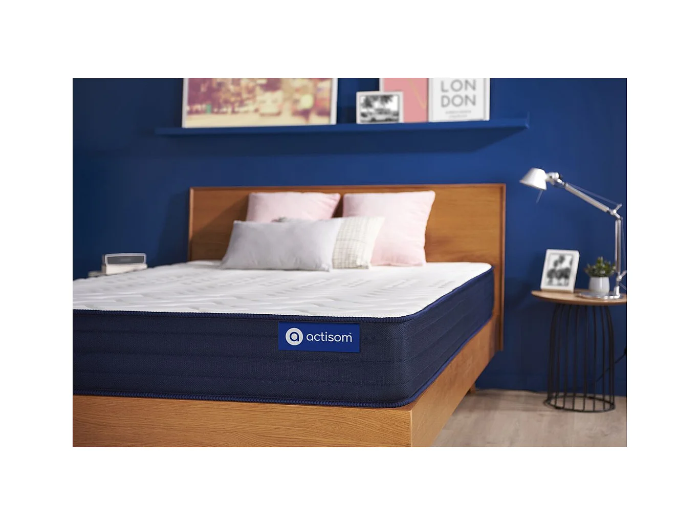 ACTISOM Matelas 80x190 Ressorts ensachés et Mémoire de forme 5zones de confort