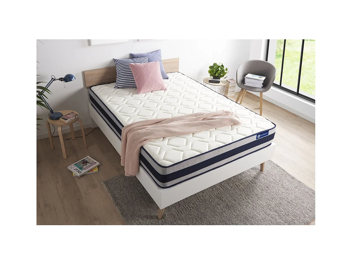 Colchón Actilatex ergo 80x190cm, Grosor: 24cm, Látex y espuma viscoelástica, Firme, 5 zonas de confort