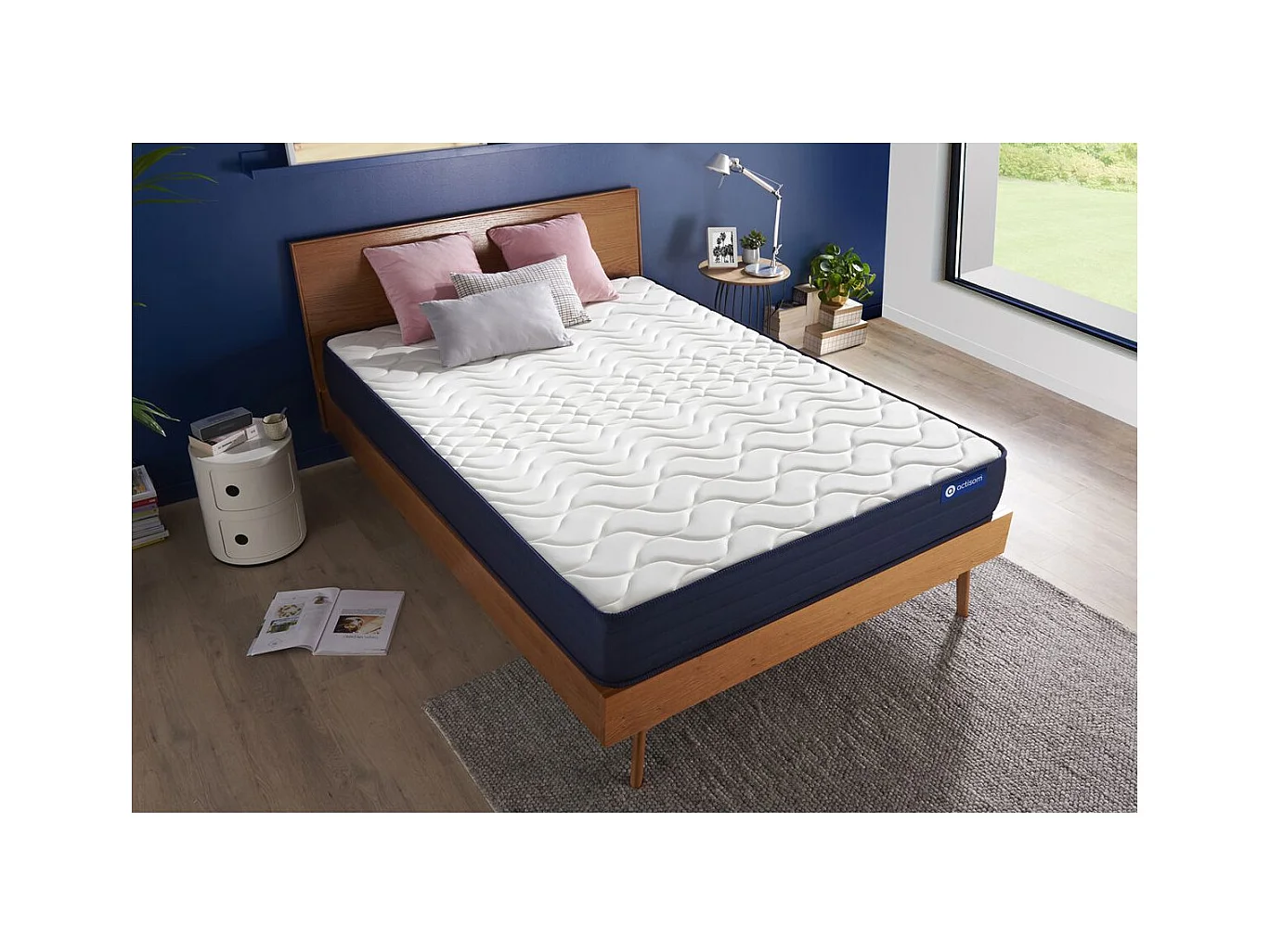 ACTISOM Matelas 80x200 Ressorts ensachés et Mémoire de forme 5zones de confort