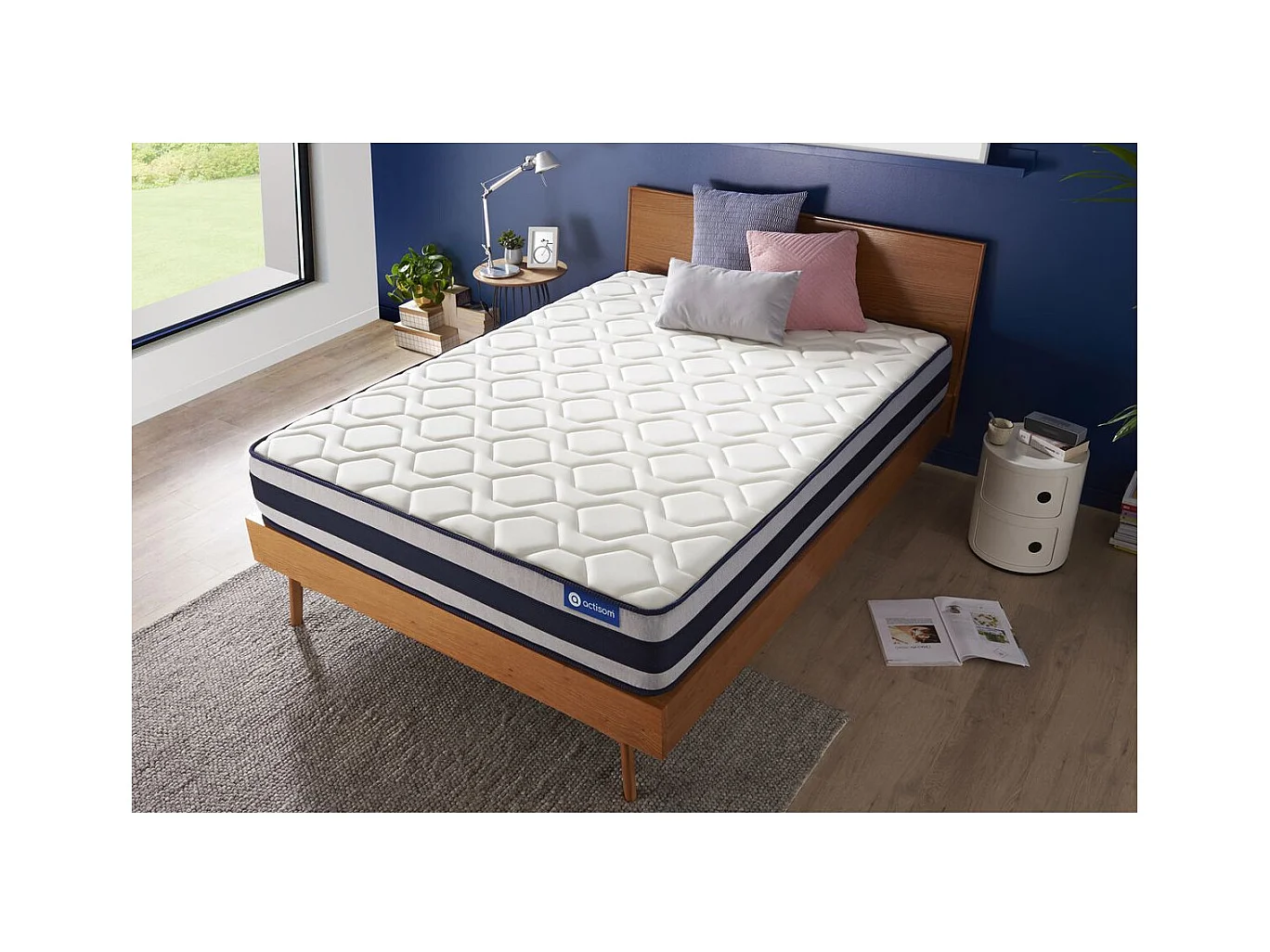 ACTISOM matelas Ressorts ensachés et Mémoire de forme ACTIFLEX ERGO 120x190 cm Maxi épaisseur 5zones de confort