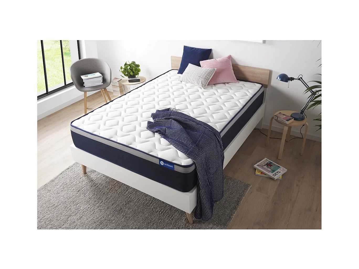 ACTISOM matelas Latex+Mémoire de forme ACTILATEX MAX 120x200 cm Maxi épaisseur 7zones de confort