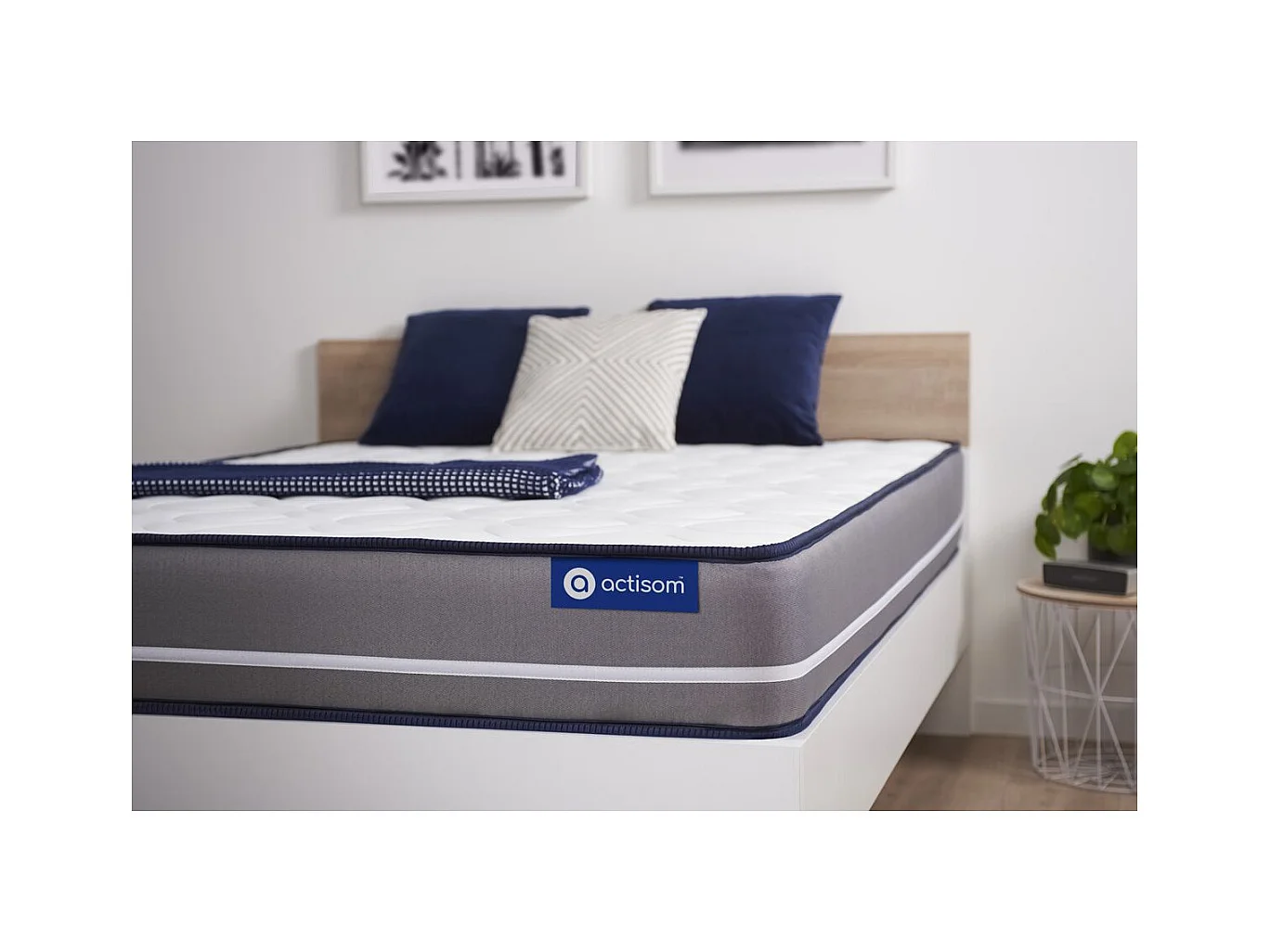 Matelas Latex + mémoire de forme ACTILATEX PUR 80x190cm 3zones de confort