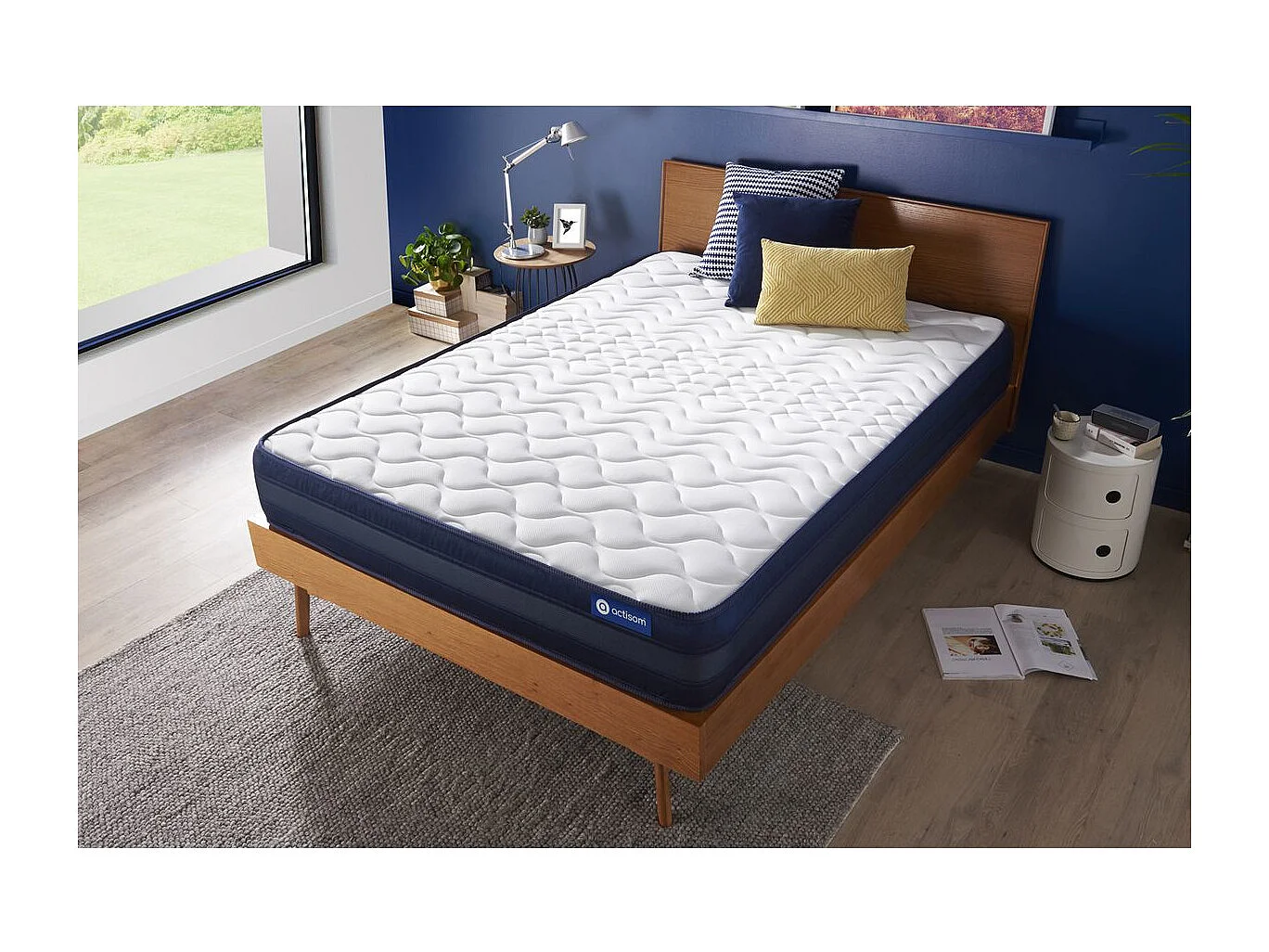 Colchón Actiflex tech 120x200cm, Grosor: 24cm, Muelles ensacados y espuma viscoelástica, Muy firme, 5 zonas de confort