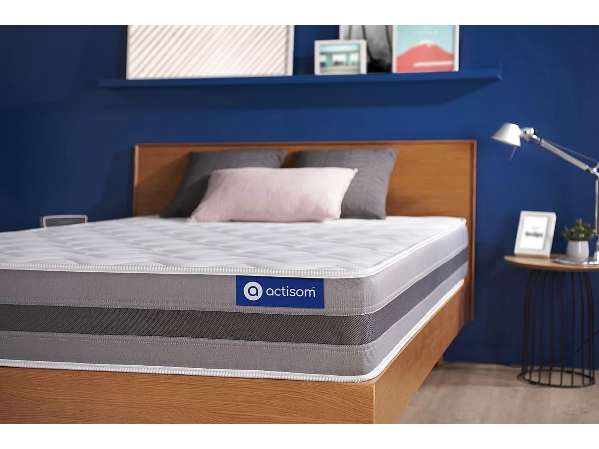ACTISOM Matelas Ressorts ensachés et mémoire de forme 120x190 cm Maxi épaisseur 5zones de confort