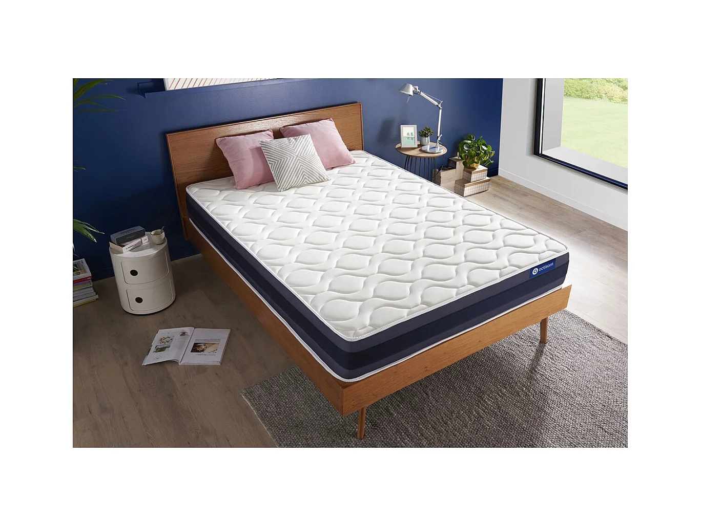 ACTISOM - Colchón de muelles ensacados y Memory Foam 80 x 190 - 1 plaza, 24 cm de grosor - Acogida de Memory Foam, Soporte Firme y Confort Equilibrado con 5 Zonas d