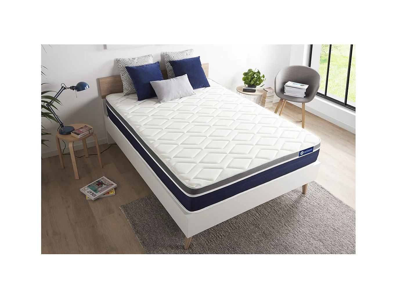 Colchón Actilatex confort 120x200cm, Grosor: 26cm, Látex y espuma viscoelástica, Moderadamente firme, 7 zonas de confort