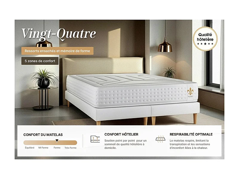 Matelas Le Vingt-Quatre 90 x 190 cm