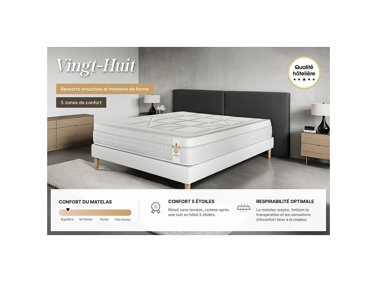 Matelas Le Vingt-Huit 200 x 200 cm