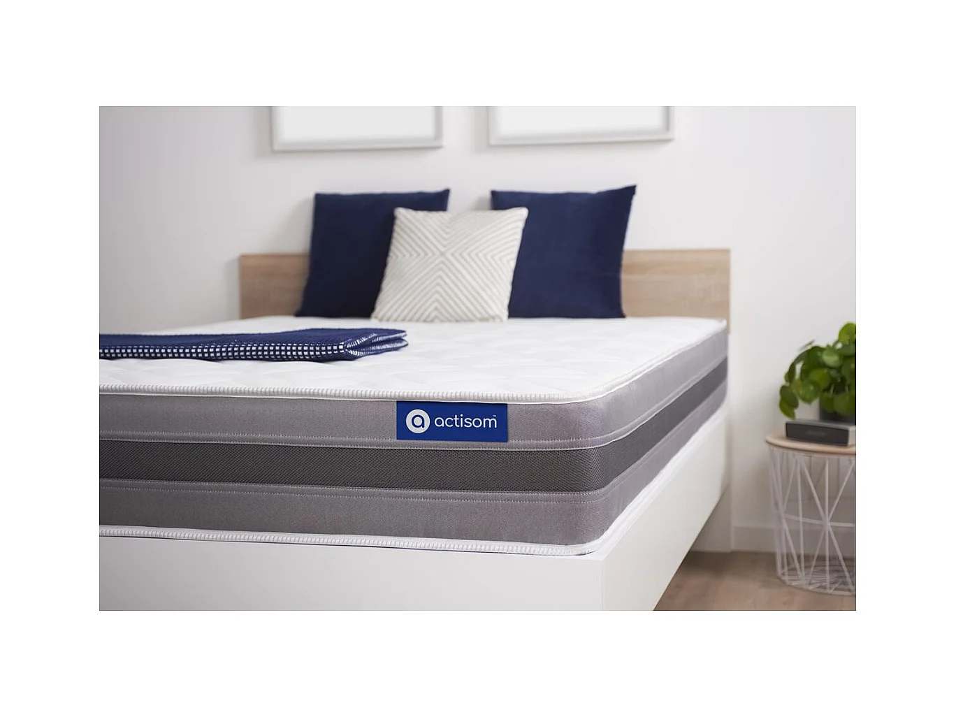 Colchón Actilatex relax 120x200cm, Grosor: 24cm, Látex y espuma viscoelástica, Moderadamente firme, 5 zonas de confort