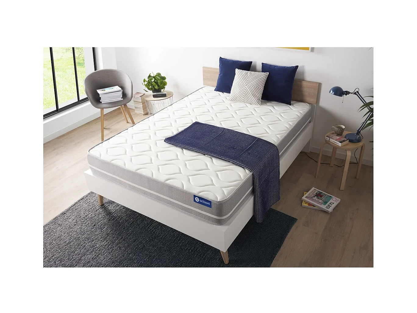 Materac Actilatex touch 120x190cm, Grubosc : 20 cm, Lateks i pianka z pamiecia ksztaltu, Zrównowazony, 3 strefy komfortu