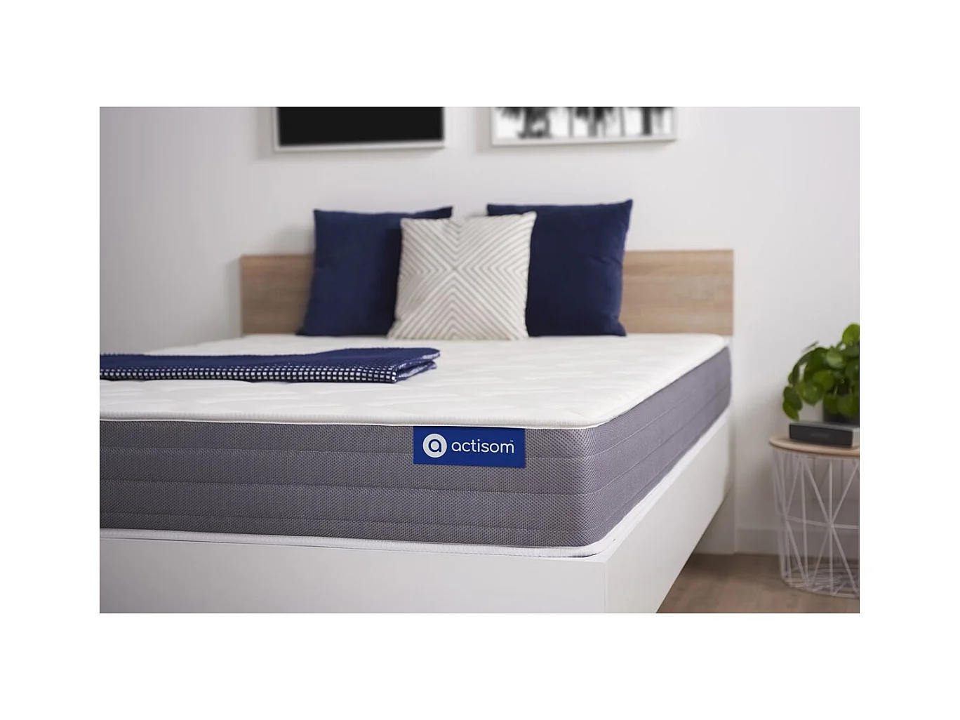 ACTISOM Matelas Latex et mémoire de forme 80x190 cm 5zones de confort