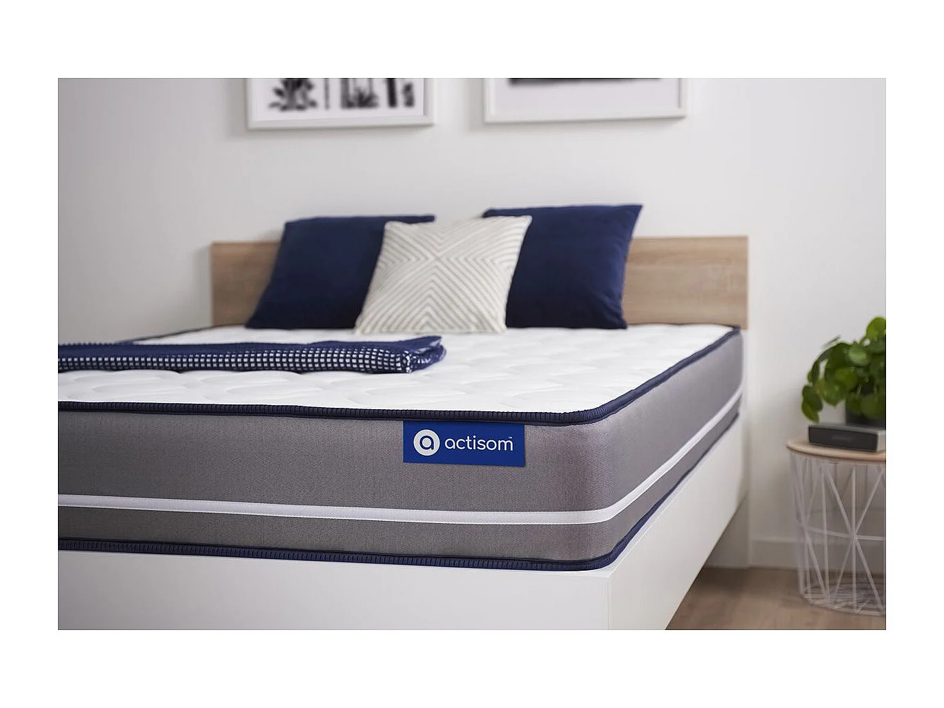 Matelas Latex + mémoire de forme ACTILATEX PUR 80x200cm 3zones de confort