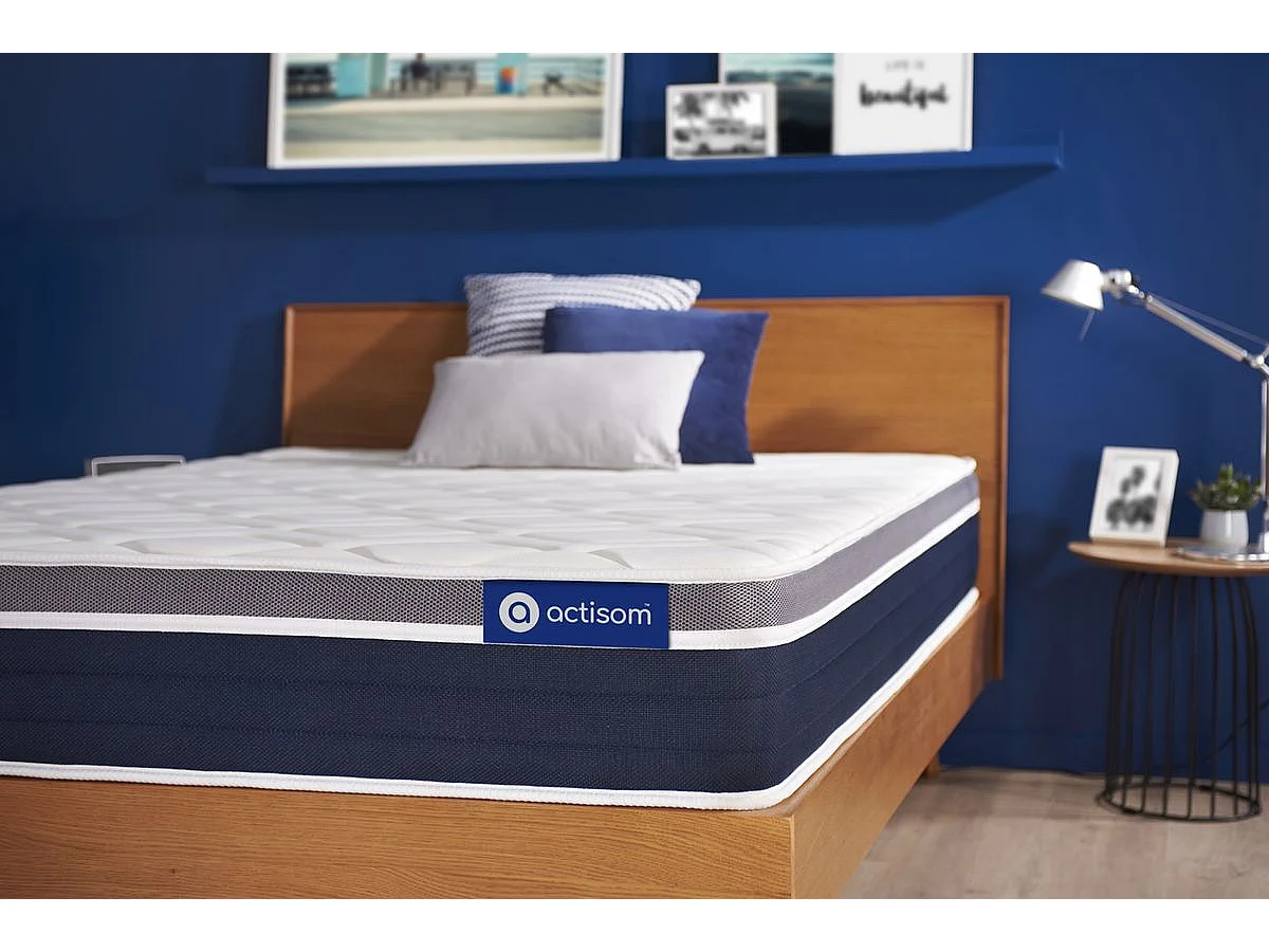 Colchón Actiflex confort 120x190cm, Grosor: 26cm, Muelles ensacados y espuma viscoelástica, Moderadamente firme, 3 zonas de confort