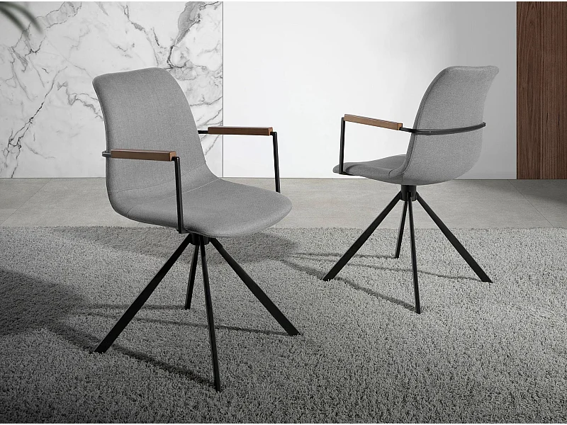 Chaise pivotante en tissu gris foncé 4105 ANGEL CERDA