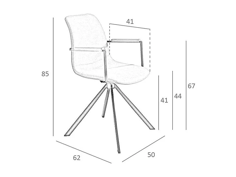 Chaise pivotante en tissu gris foncé 4105 ANGEL CERDA