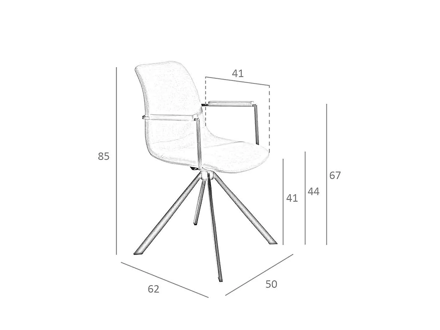 Donkergrijze stoffen draaistoel 4105 ANGEL CERDA