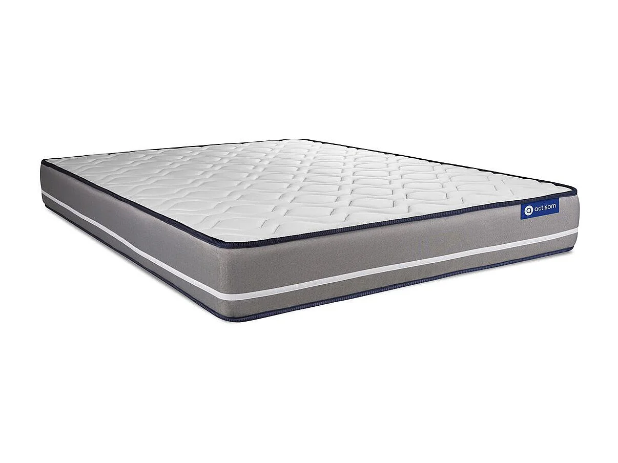 Ensemble matelas Latex + mémoire de forme ACTILATEX PUR 120x190cm 3zones de confort + sommier KIT blanc