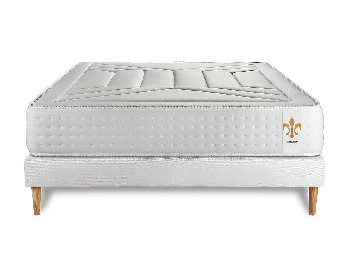 Ensemble Le Vingt-Quatre 160 x 200 cm sommier Blanc
