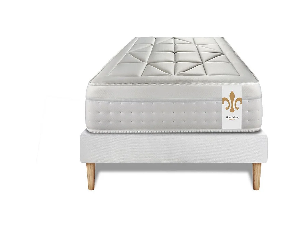 Ensemble Vingt-Huit 90 x 190 cm sommier Kit Blanc