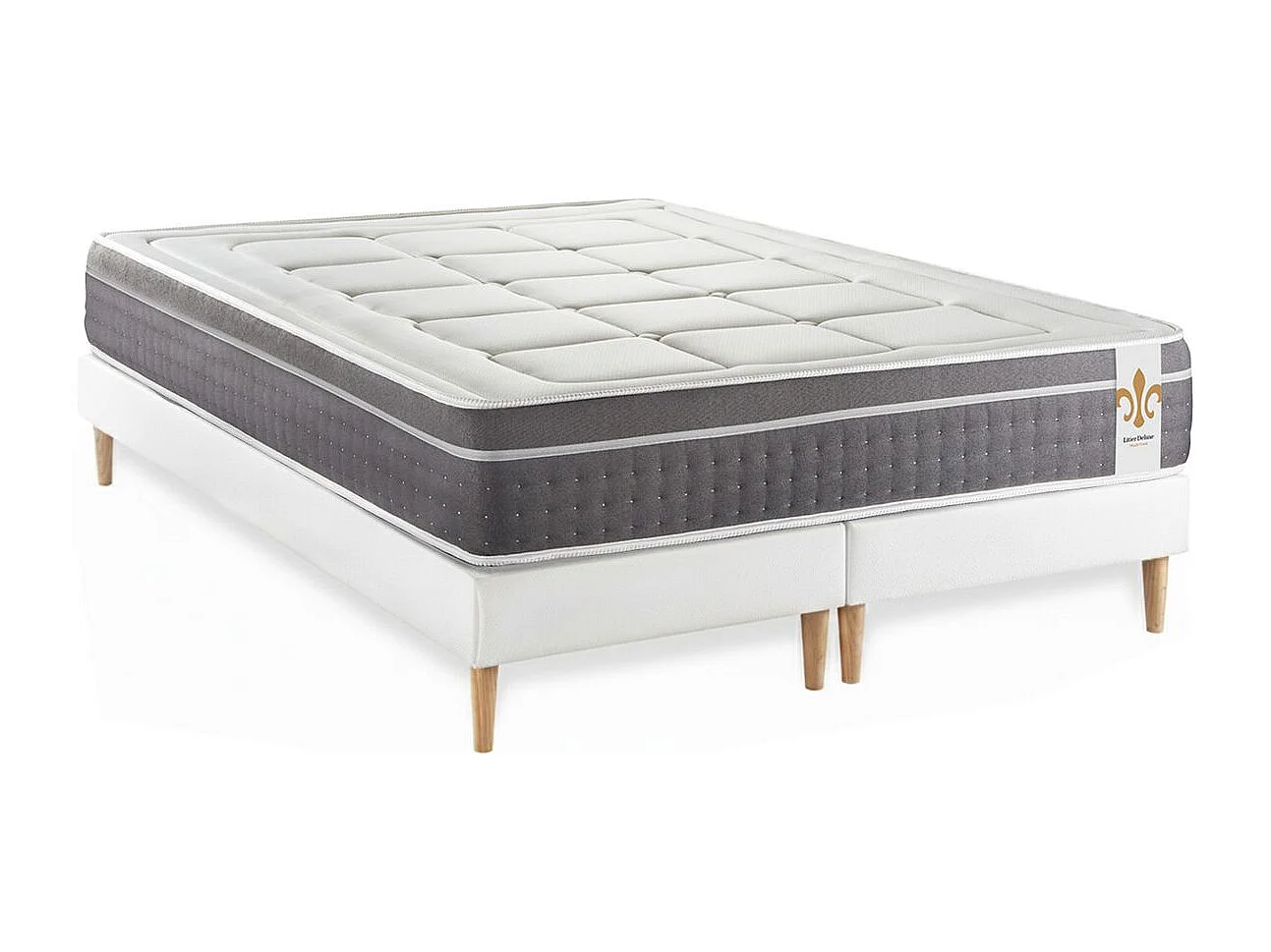 Ensemble Le Trente 200 x 200 cm double sommiers Blanc