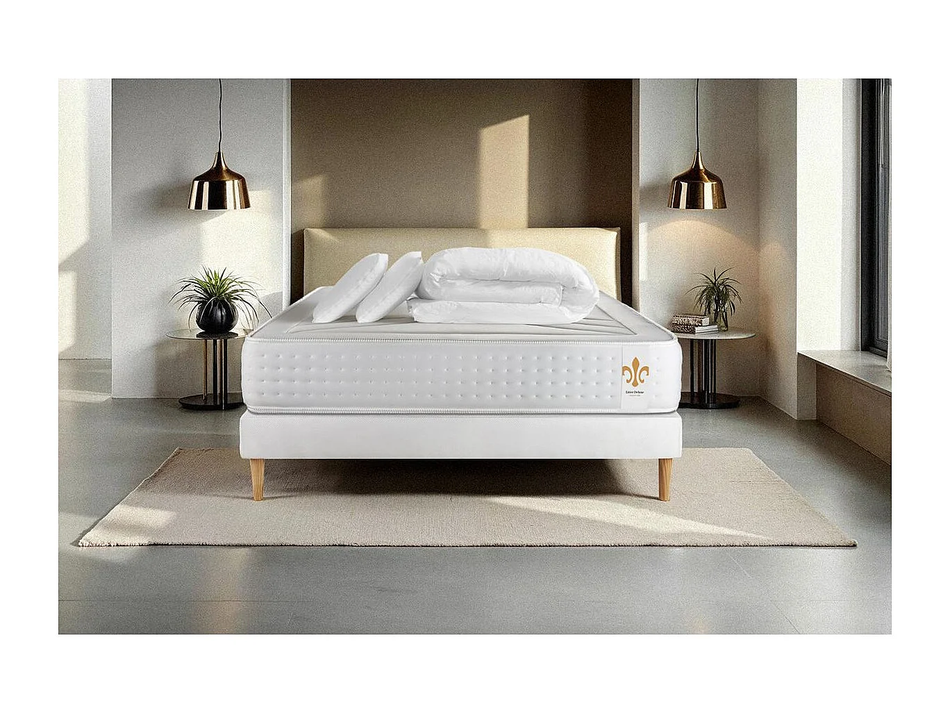 Pack Vingt-Quatre 180 x 200 cm sommier Kit Blanc