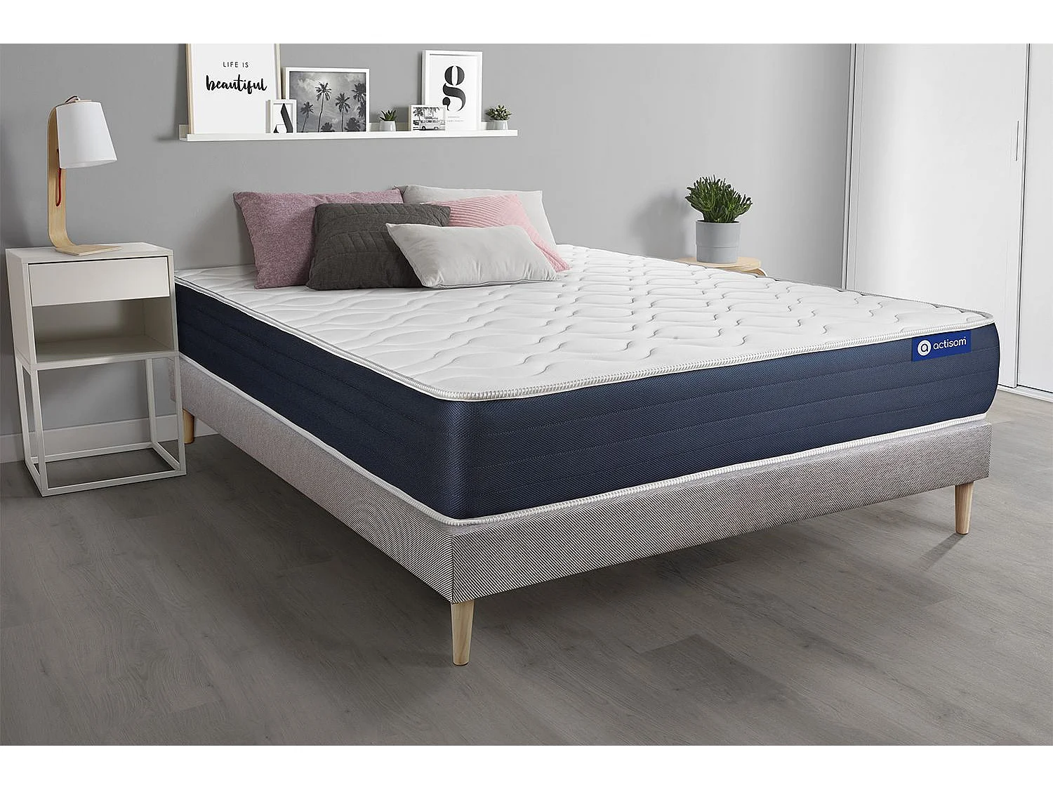 Kit rete e materasso matrimoniale Actimemo sleep 80x200cm - Spessore : 22cm- memory foam - Bilanciato -